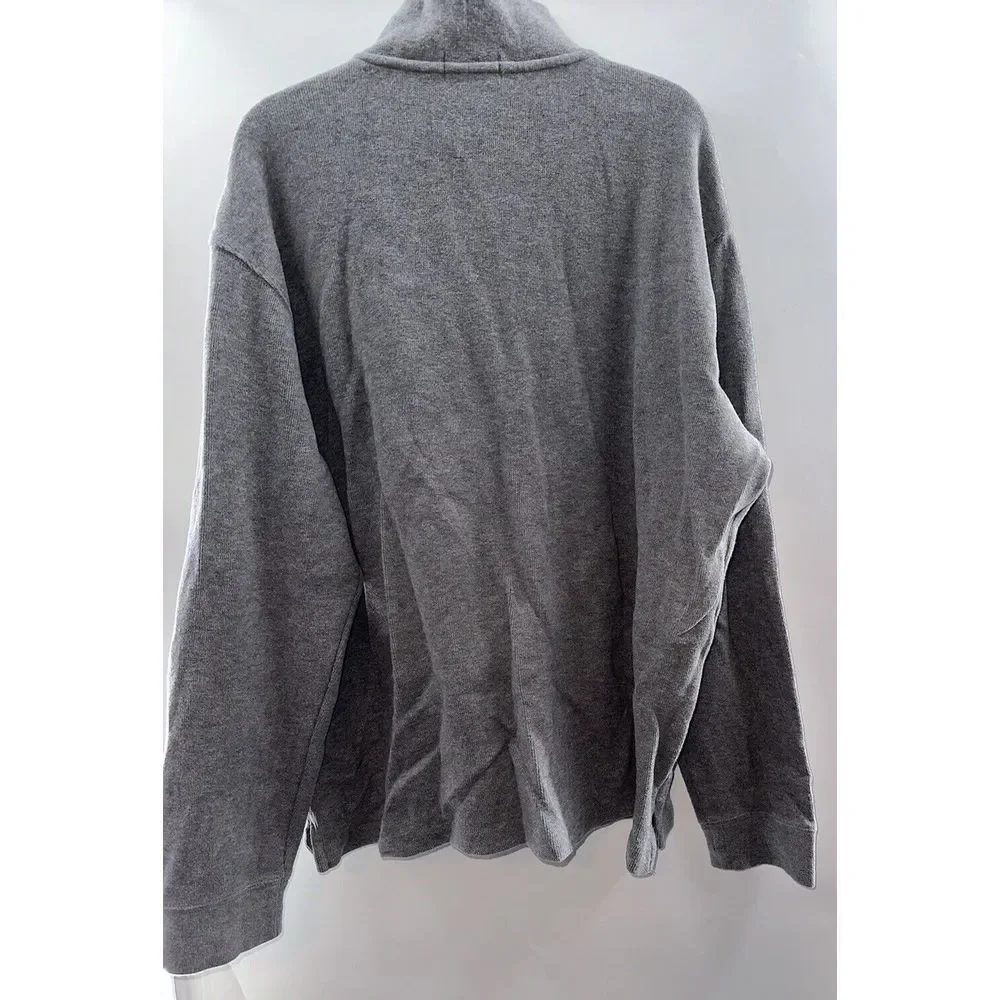 Polo Ralph Lauren Gray Sweater Mens‎ Size XL 1/4 Zip 100% Cotton